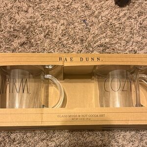 Rae Dunn Clear Glass Mugs - Warm & Cozy Set
